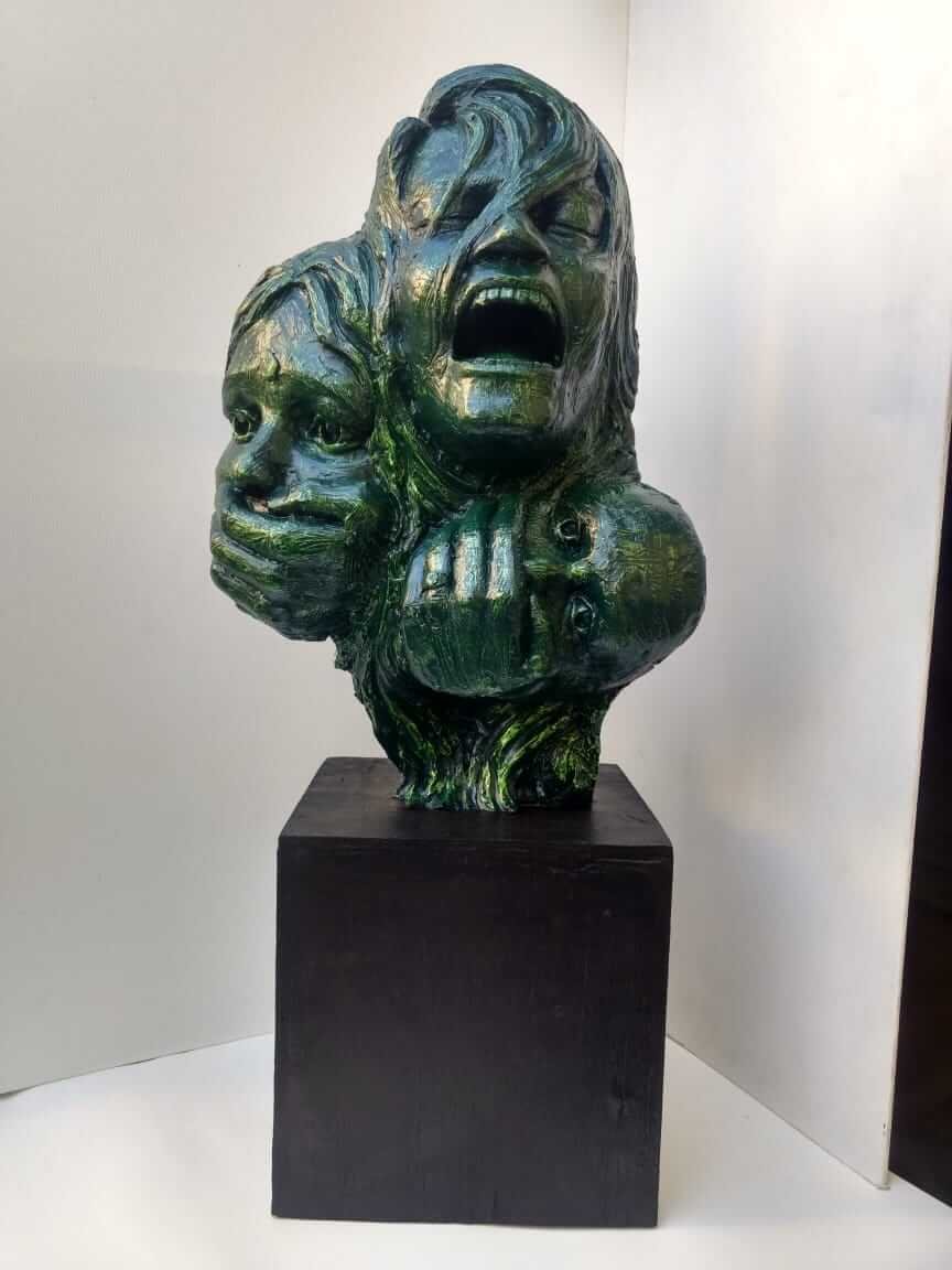 Art sculpture created in a creative studio